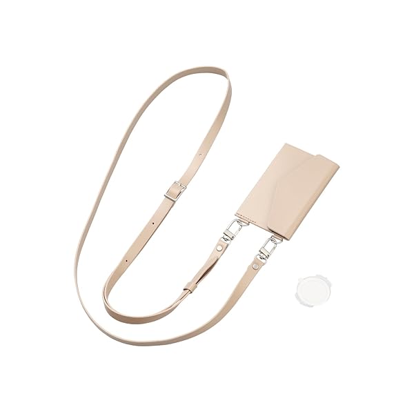 スマホ ショルダーストラップ 肩掛け 首掛け カードケース付き アタッチメント着脱 レザー ベージュ P-STSDCDPLBE