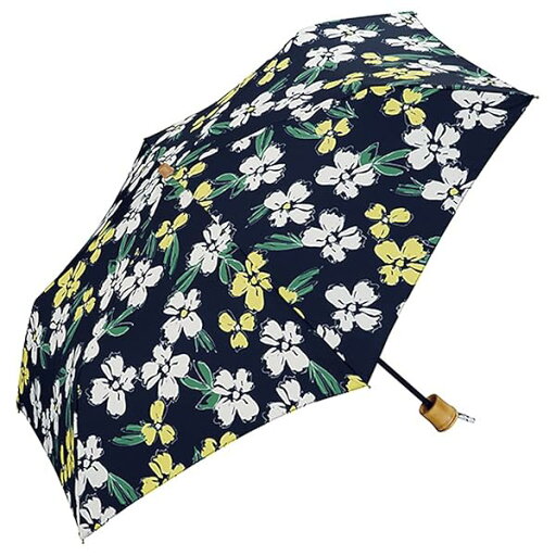日傘 折りたたみ傘 ネイビー 50cm レディース 傘袋付き フラワー ミニ 801-855 NV 日傘 折りたたみ傘 ネイビー 50cm レディース 傘袋付き フラワー ミニ 801-855 NV