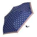 【スイートジャスミン】 折りたたみ傘 遮光 晴雨兼用 UV ドット 21-222-92221 ブルー