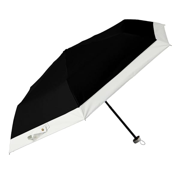 3段ミニ バイカラー 軽量折りたたみ傘 晴雨兼用 UPF50+ UVカット率99% 10002949 ブラック