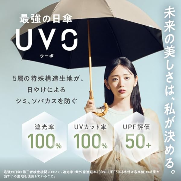 【2025】最強の日傘 日傘 UVO（ウーボ）CALM 2段折 無地mini グリーン 折りたたみ傘 通勤 通学 旅行 オシャレ 可愛い 女性 レディース UVO02-107
