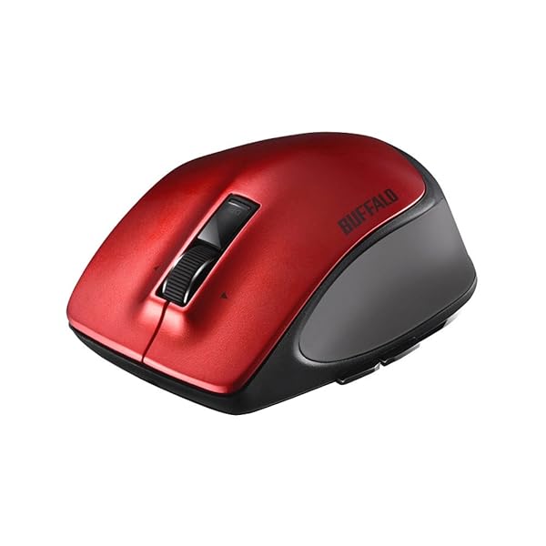 BUFFALO Bluetooth BlueLED プレミアムフィットマウス Lサイズ レッド BSMBB505LRD