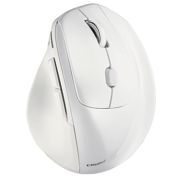 Digio2 エルゴノミクス マウス 高速スクロールBluetooth5.0 5ボタンBlueLED ホワイト Z8759