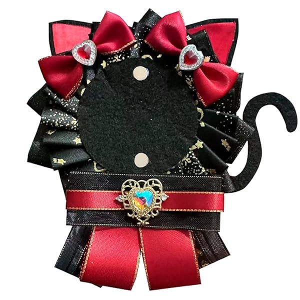 ネコ耳付きロゼット RD 赤 缶バッジ用 57mm用 G.triGer