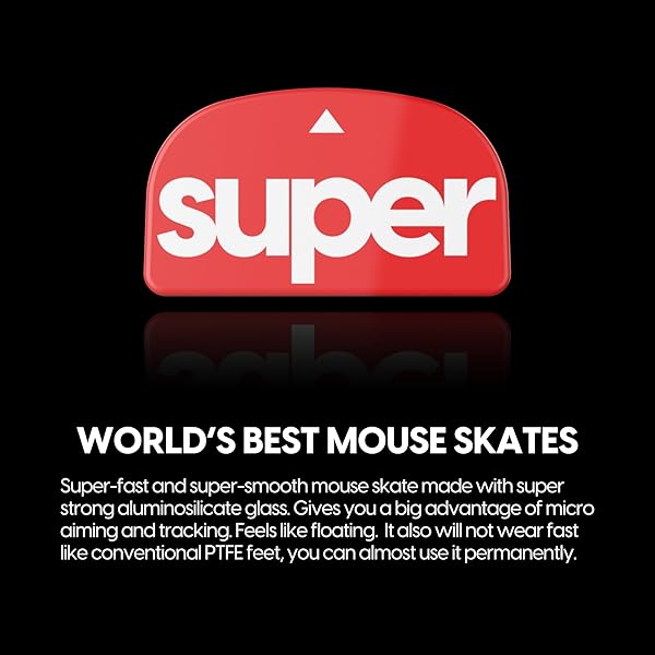 Superglide2(Type C) マウスソール for Logicool GPROX Superlight マウスフィート [ 強化ガラス素材 ラウンドエッヂ加工 高耐久 低摩擦 Super Smooth ] - Red