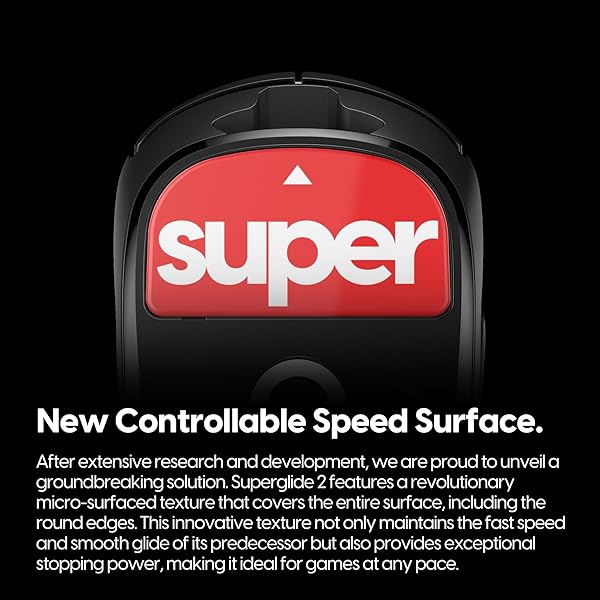 Superglide2(Type C) マウスソール for Logicool GPROX Superlight マウスフィート [ 強化ガラス素材 ラウンドエッヂ加工 高耐久 低摩擦 Super Smooth ] - Red