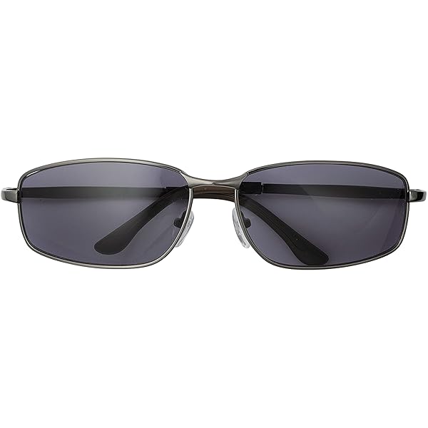 UVカット おしゃれ メンズ サングラス メタル フレーム / スモーク 7864-03