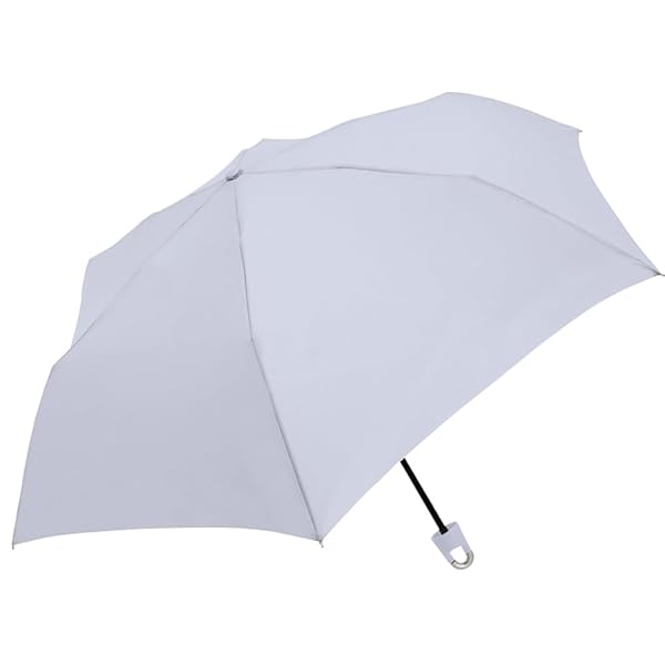 折りたたみ傘 レディース コンパクト 携帯 便利 カラビナ フック付き 無地 55cm ブルー グレー