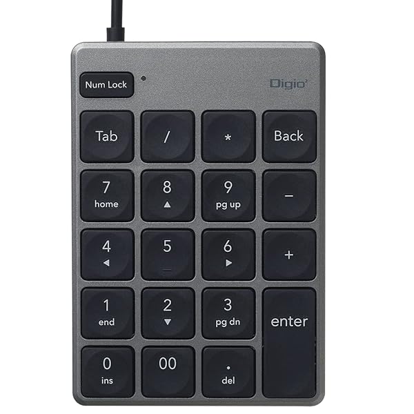 ナカバヤシ Digio2 USB 有線 薄型 テンキーボード グレー Z8751