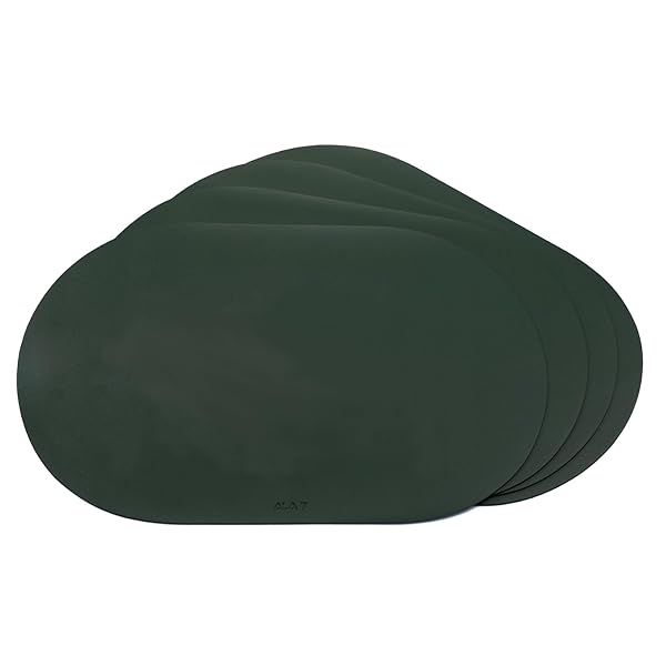 ALA7 シンプル ファッション ランチョンマット ダークグリーン 4枚入