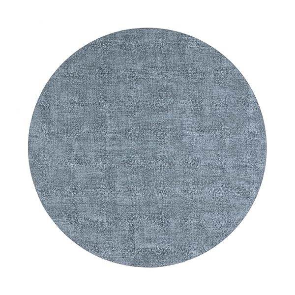 PVCランチョンマット ラウンドマット 丸洗いOK お手入れ簡単 直径37cm 1枚 ブルー