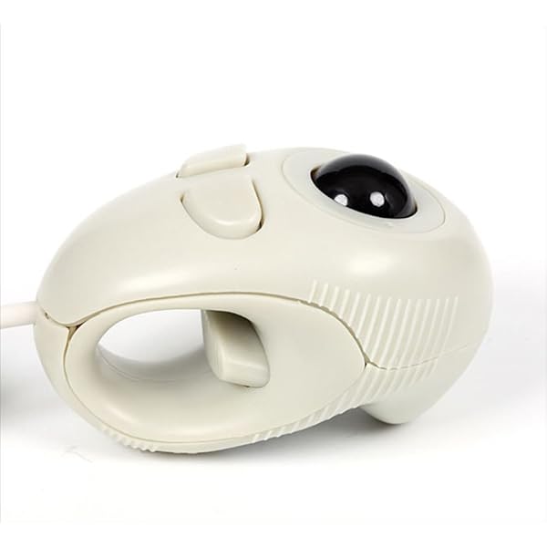 Rakuten - ハンディトラックボールマウス [ アナログ式センサー ] USB接続 ホワイト GM-OPTB02W