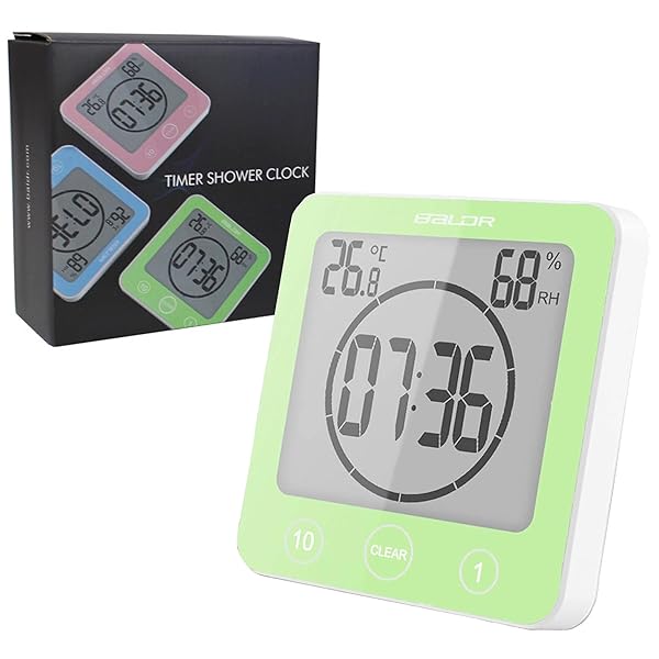 防水時計 お風呂 温湿度計 LCDディスプレイ お風呂 室温 お風呂 浴室デジタル「防滴防水型」