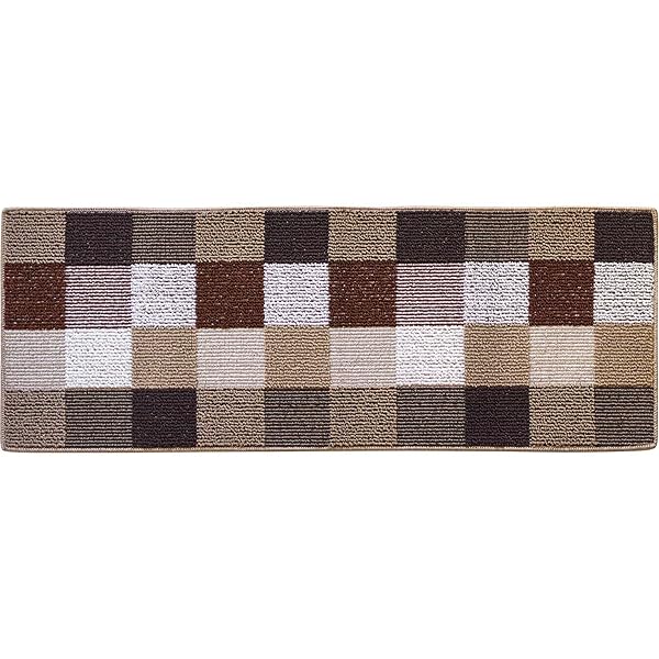 Lugn ルグン キッチンマット ブロック 洗える 滑り止め加工 へたりにくい フラットで掃除機がかけやすい 45×120cmブランド色ブラウンモデル021383商品説明【商品概要】サイズ：(約)幅120×高さ45×奥行0.6cm、重量：3...