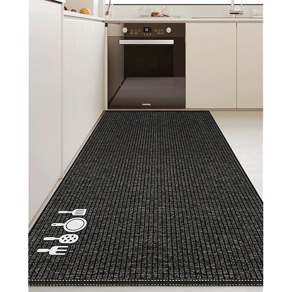 キッチンマット 拭ける 洗濯いらず TPRマット 滑り止め 撥水 防汚 厚さ7mm クッション性のある お手入れ簡単 ずれにくい 台所マット （ブラック02，40*90）ブランド色ブラック02モデル商品説明【商品概要】【商品規格】サイズ：4...