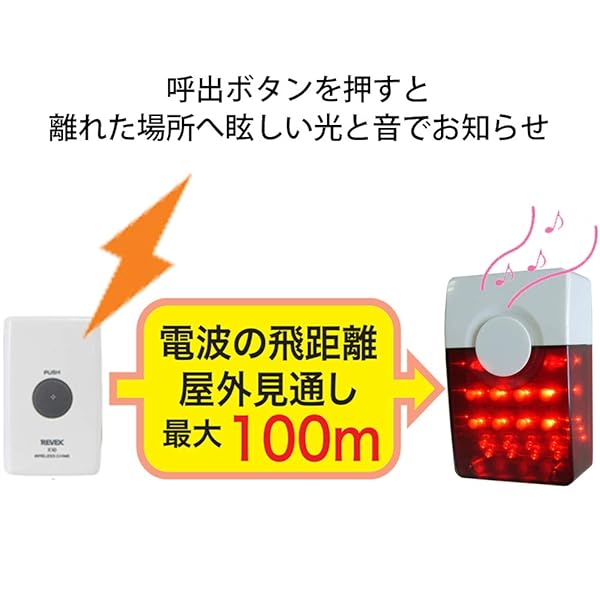 ワイヤレス チャイム Xシリーズ 送受信機セット 防犯 LED 点滅 呼び出しピカフラッシュセット cycleconnection-10097280 サイクルコネクション楽天市場店 サンプル画像2