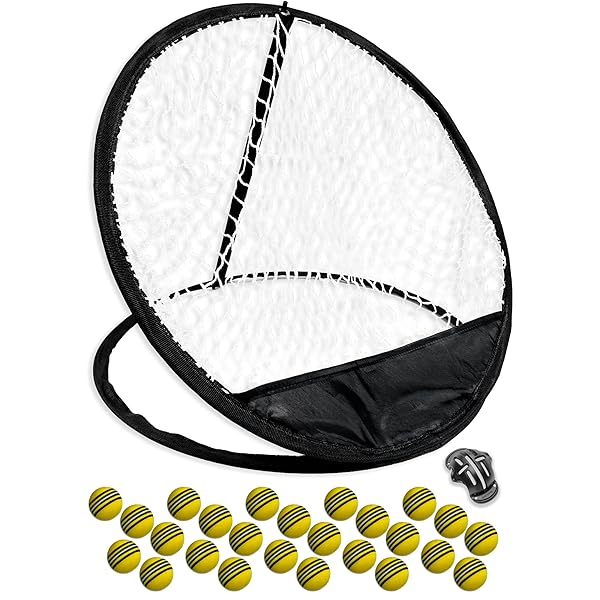 noyips ゴルフ アプローチ 練習 ネット ボール 25個 セット シンプル 折り畳み 収納バッグ チ