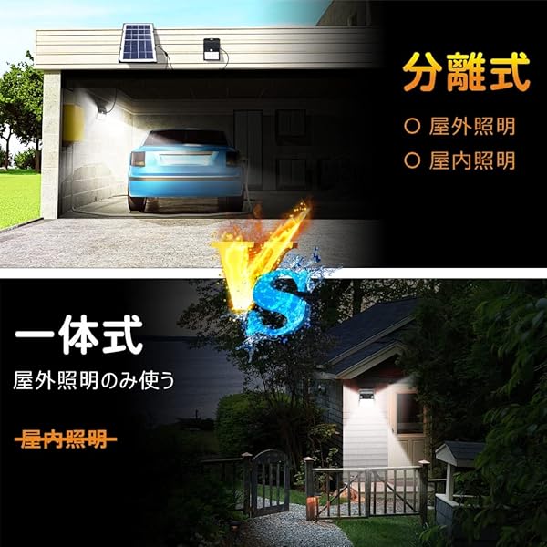 【夜間常灯/人感センサーライト】 ソーラーライト 屋外/屋内 防水.split2200mAh/20...