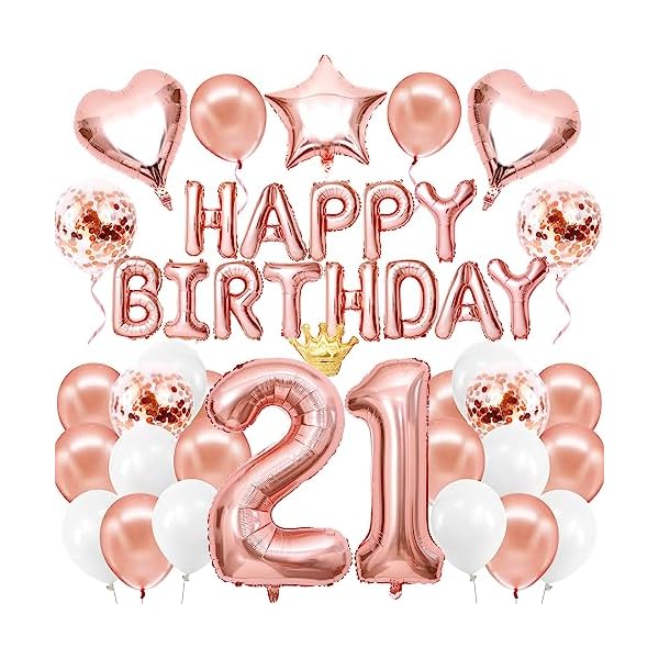 樂天商城 - 誕生日 バルーン 21歳 バースデー 飾り付け 風船 セット 大きい 21 数字バルーン happy birthday ガ