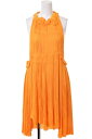 SONIA RYKIEL サンフラワー プリーツ ドレス 36 オレンジ ソニアリキエル 【中古】