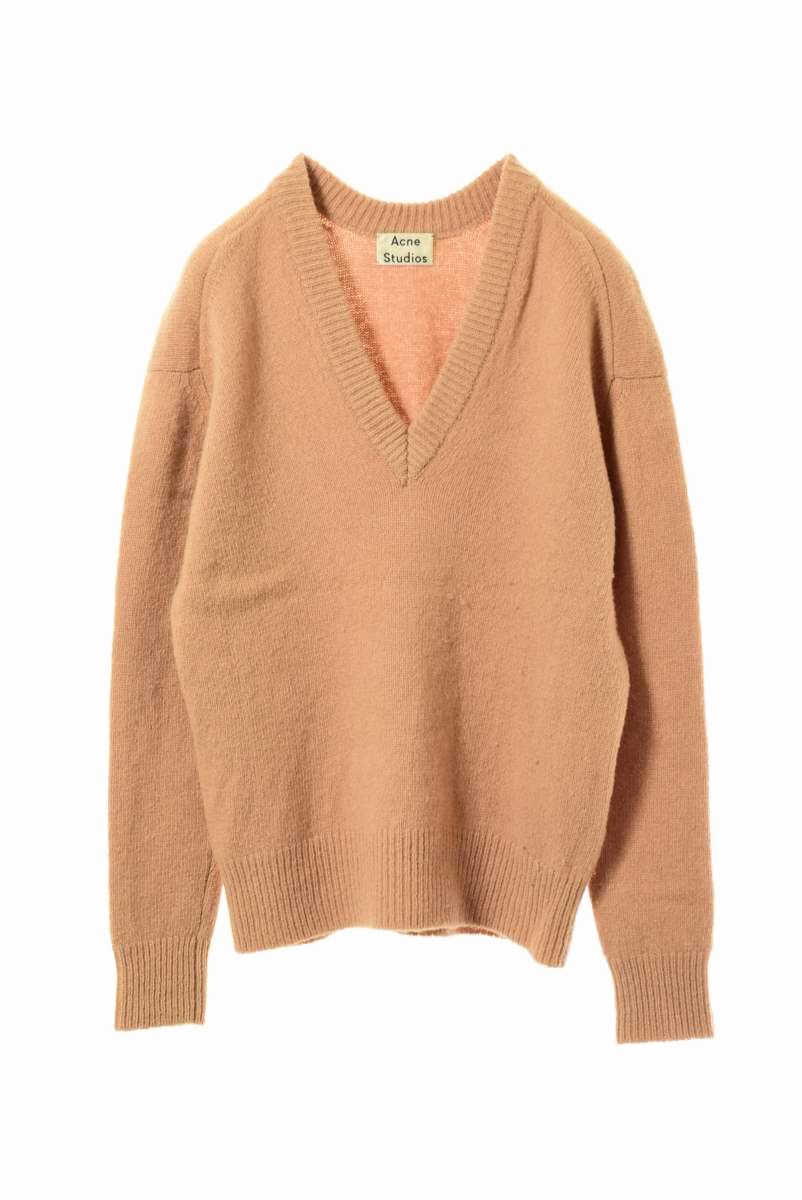 美品 ACNE STUDIOS PANYASHET Vネックニット M キャメル アクネ ストゥディオズ 【中古】