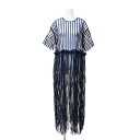 美品 MSGM ストライプ シースルー ドレス ワンピース - ブラック エムエスジーエム 【中古】