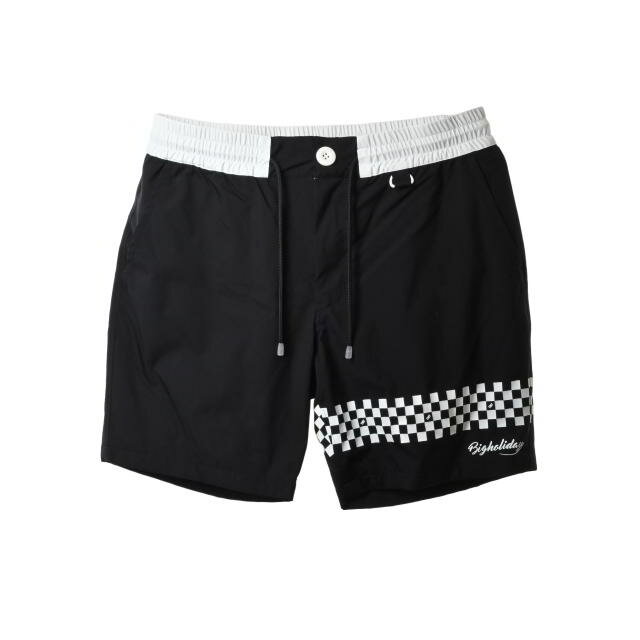 美品 TMT 2.5LAYER プリント ナイロン ハーフパンツ L ブラック ティーエムティー 【中古】
