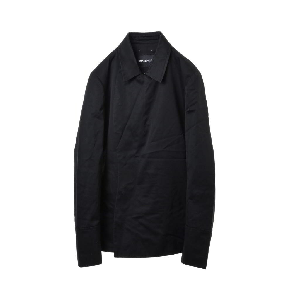EMPORIO ARMANI BLUE LINE フック シャツジャケット 46 ブラック エンポリオアルマーニ 【中古】