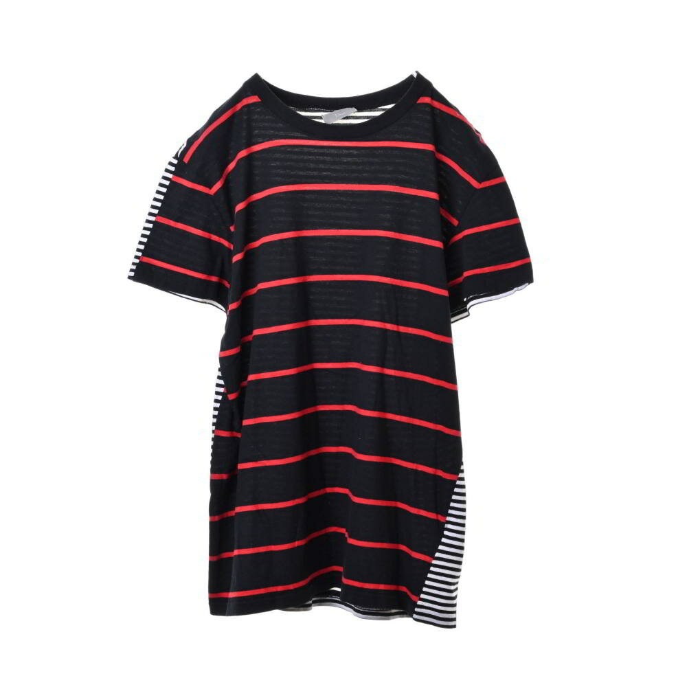 Dior HOMME ボーダー切替 Tシャツ L ブ