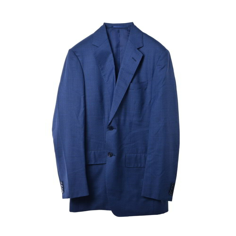 TOMORROWLAND PILGRIM グレンチェック シルク混 ウール セットアップ スーツ 50/50 ネイビー トゥモローランド 【中古】