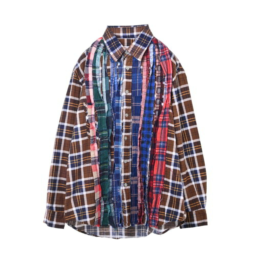 Rebuild by Needles ドッキング チェック シャツ S マルチ リビルドバイニードルス 【中古】