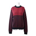 LOUIS VUITTON FJKL08XZN カシミヤ ボーダー ニット L レッド ルイヴィトン 【中古】