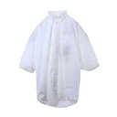 BALENCIAGA USDE加工 ロゴ刺繍 半袖 オーバーシャツ XS ホワイト バレンシアガ 【中古】(4)