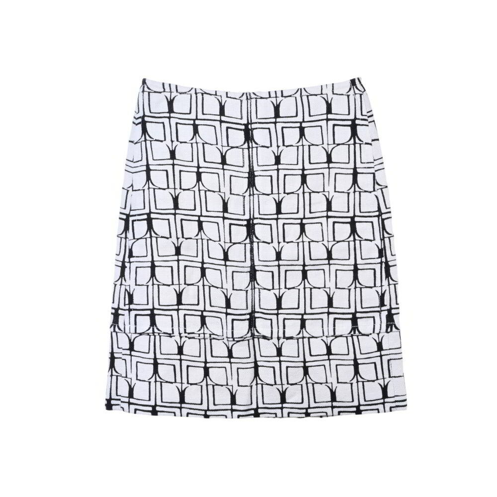 Max Mara ウール混 チェック スカート 38 ホワイト マックスマーラ 【中古】