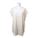 miu miu シルク カシミヤ混 ノースリーブ ニット 38 ホワイト ミュウミュウ 【中古】