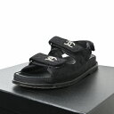 CHANEL 17P G31848 ココマーク ラインストーン ファブリック サンダル 36C ブラック シャネル 【中古】