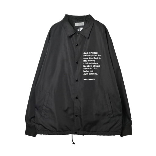Yohji Yamamoto × New Era ダリアプリント コーチ ジャケット L ブラック ヨウジヤマモト 【中古】 Yohji Yamamoto × New Era ダリアプリント コーチ ジャケット L ブラック ヨウジヤマモト 【中古】