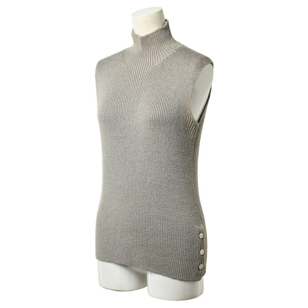 HERMES マルジェラ期 シルク ニット ベスト ME グレー エルメス 【中古】