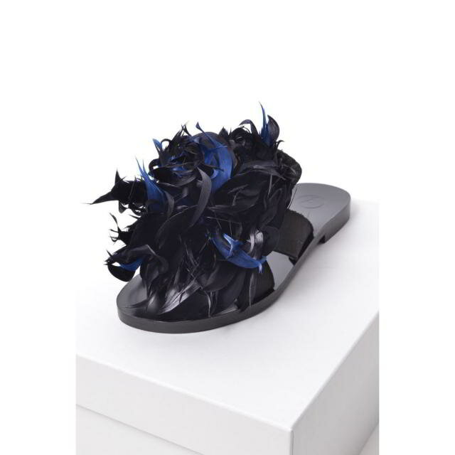 未使用 ALVARO GONZALEZ フェザーフレーム サンダル 37/23.5cm ブラック アルヴァロ ゴンザレス 【中古】