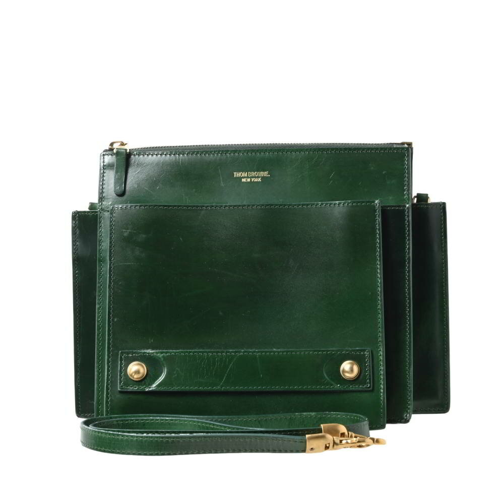 THOM BROWNE オーディオ ショルダー バッグ - グリーン トムブラウン 【中古】