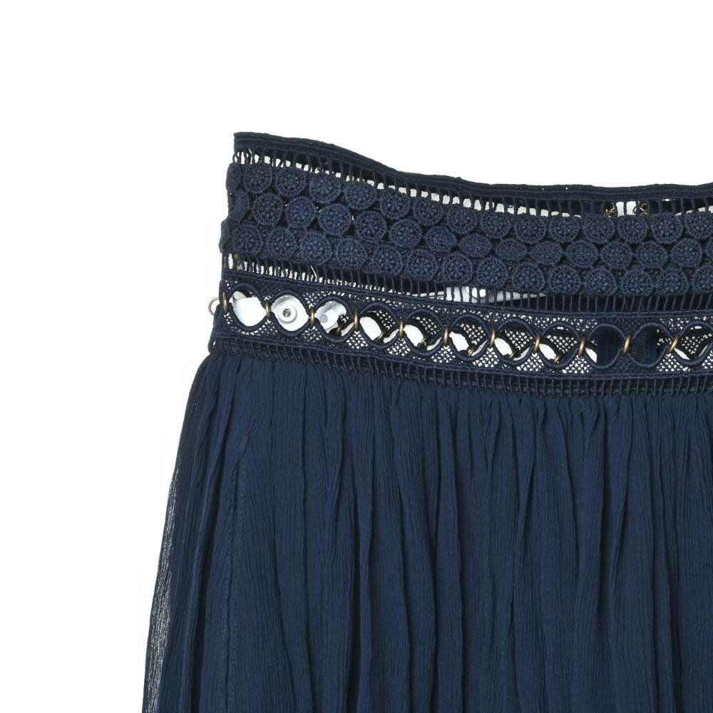 CYCLE HEARTS楽天市場店の美品 Chloe シルク アコーディオンスカート - ネイビー クロエ 【中古】｜アングル3