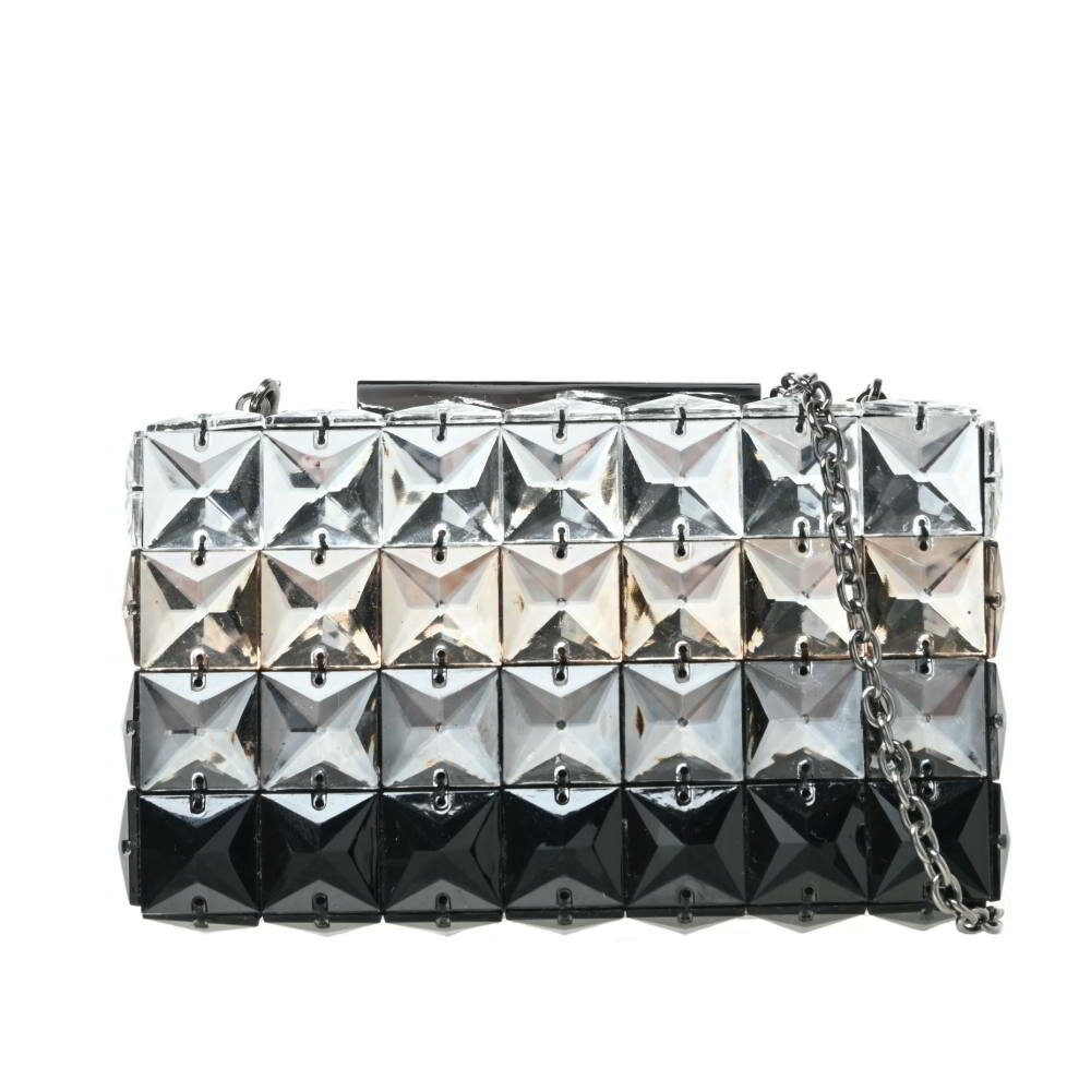 BCBGMAXAZRIA ビジュー チェーン バッグ ONE SIZE ブラック ビーシービージーマックスアズリア 【中古】