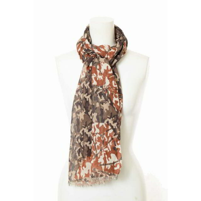 VALENTINO バタフライカモ コットンストール ONE SIZE ブラウン ヴァレンティノ 【中古】