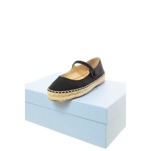 PRADA エスパドリーユ フラット シューズ 35.5 ブラック プラダ 【中古】
