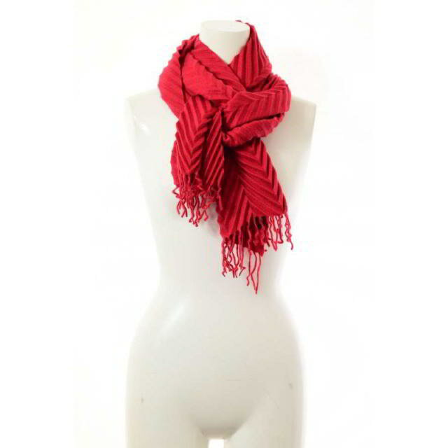 美品 Arte DALI カシミヤ プリーツ マフラー ONE SIZE レッド アルテ 【中古】