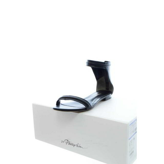 3.1 Phillip Lim MARTINI レザー ストラップ サンダル 35.5 ブラック スリーワン フィリップリム 【中古】