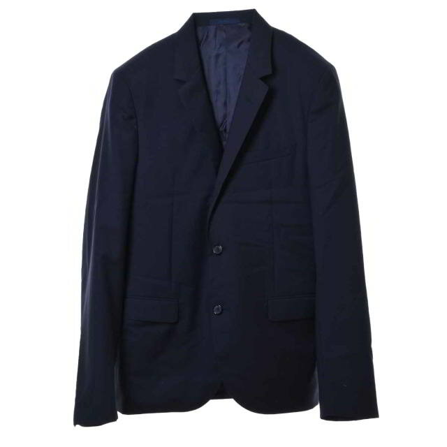 美品 LANVIN 2B ウール テーラードジャケット 50 ネイビー ランバン 【中古】
