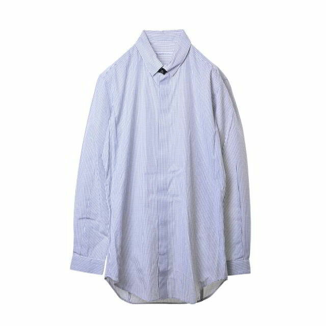 JOHN LAWRENCE SULLIVAN チェック コットン 比翼 シャツ 34 ホワイト ジョンローレンス サリバン 【中古】