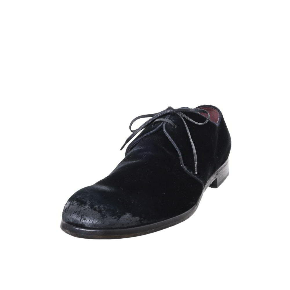 DOLCE&GABBANA ベロア レースアップ ドレス シューズ 10 ブラック ドルチェアンドガッバーナ 【中古】(4)
