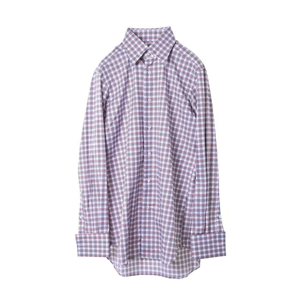 TOMORROWLAND PILGRIM チェック ドレスシャツ 38 ホワイト トゥモローランド 【中古】